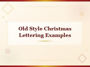Old Style Christmas Lettering Examples in Vintage Serif